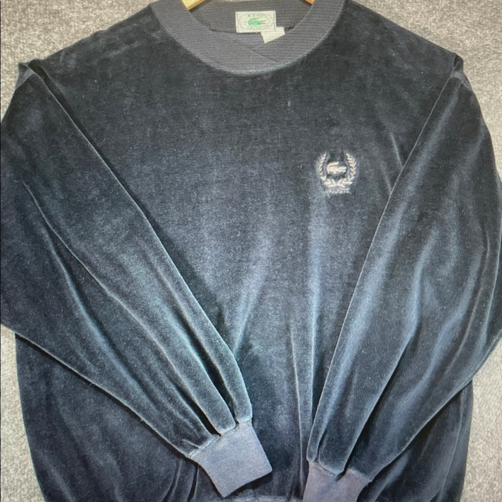Lacoste Men's Velvet Crewneck Sweater - Charcoal Blue